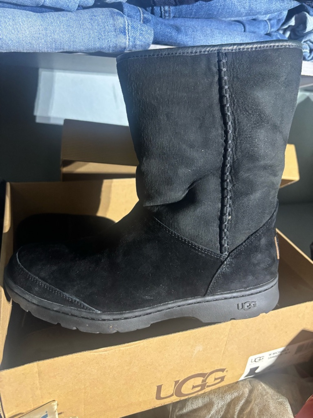 UGG Black Waterproof Suede Tall Boot